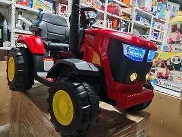 Traktori: Dečji traktor na akumulator sa prikolicom – crveno/žuti - Električni — 21