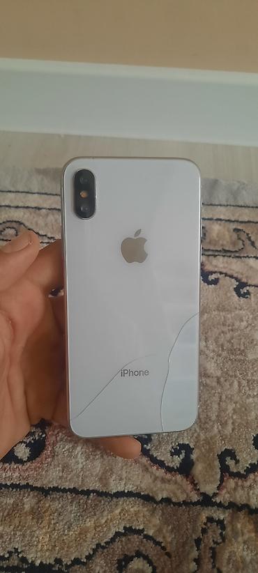 IPhone X, Б/у, 64 ГБ, Серебристый, Кабель, 67 %