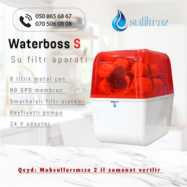 su filtirinin qiymeti: Su filtri Waterboss S (Pompalı 5 aşamalı) 2,8 Tank Metal Çən Su