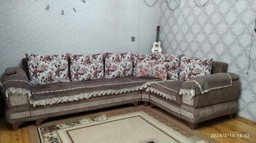 бескаркасный диван кровать: Угловой диван, Б/у, Раскладной, С подъемным механизмом, Ткань, Нет доставки
