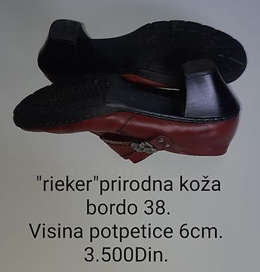 Cipele: Rieker ženske cipele od prirodne kože u bordo boji. Veličina 38 — 7