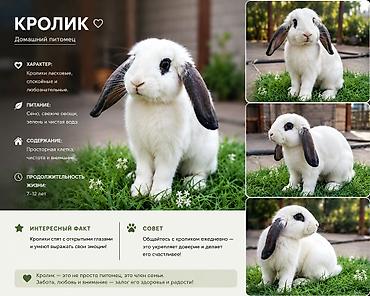 простые птички: Декоративный кролик (метис lop × hotot) Порода/тип: - Метис с — 2