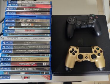 Видеоигры и приставки: Продаю PS 4 Slim 1TB. + 2 оригинальных джостика И 20 дисков. В at lalafo.kg Видеоигры и приставки: Продаю PS 4 Slim 1TB. + 2 оригинальных джостика И 20 дисков. В