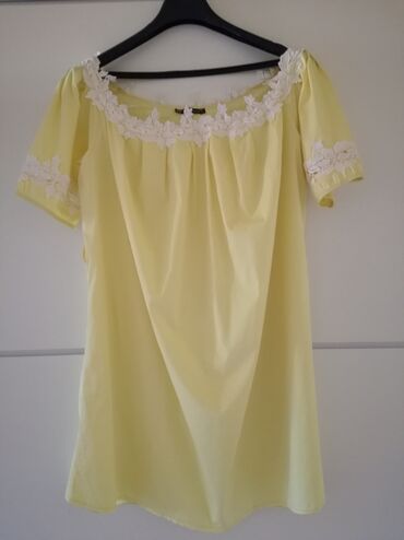 panter haljine: A-Dress XL (EU 42), color - Yellow, Other style, Short sleeves