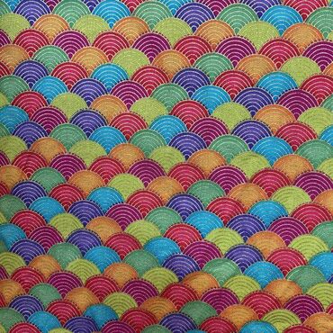 набор серьги и цепочка: Разноцветная хлопковая бронзовая ткань с японской волной, ткань для