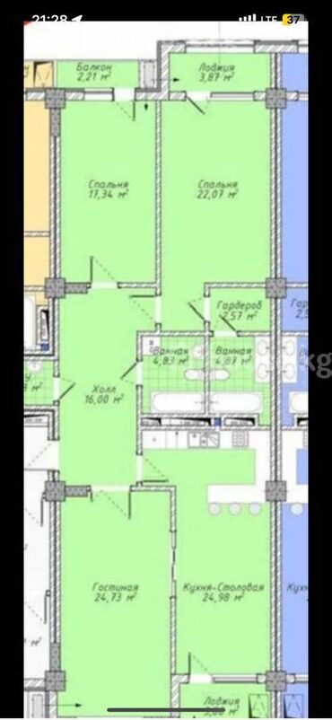 авангард сити квартиры: 3 комнаты, 132 м², Элитка, 9 этаж, ПСО (под самоотделку)