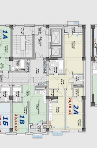 квартиры в канте продажа: 2 комнаты, 74 м², Элитка, 6 этаж, ПСО (под самоотделку)
