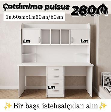 Мебель на заказ: Ağ rəngli iş/stol-komod kombini Ölçülər: 1 m 60 sm x 1 m 60 sm / 50 — 1