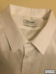 Košulje: Košulja Na duge rukave, L (EU 52), M (EU 50), Calvin Klein, bоја - Bela, Pamuk — 2