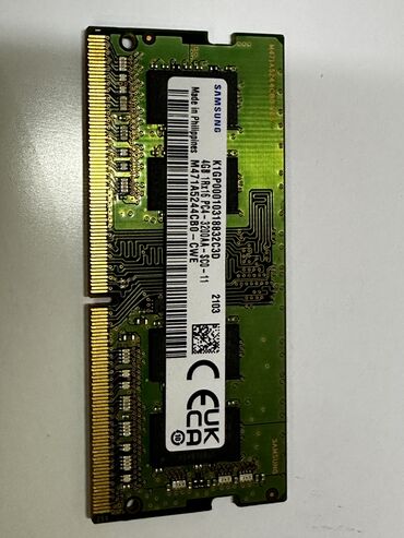 оперативная память sodimm ddr3: Оперативдик эс-тутум, Колдонулган, Samsung, 4 ГБ, DDR4, 3200 МГц, Ноутбук үчүн