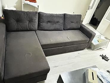 cay evi kiraye: Künc divanı satılır yaxşı vəziyyətdə.Açılır və bazası var. Uzunu 2.55/ — 2
