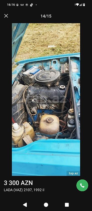 VAZ (LADA): LADA (VAZ) 2107 – 1992 il Qiymət: 3 300 AZN - Kuzov: sedan, mavi — 14