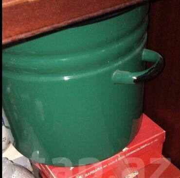 Mətbəx aksesuarları: Qazan, rəng - Yaşıl, 5-dən çox l, 28 sm, SSRİ