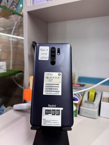 телефон в росрочку: Redmi, Redmi 9, Колдонулган, 64 ГБ, түсү - Боз, 2 SIM