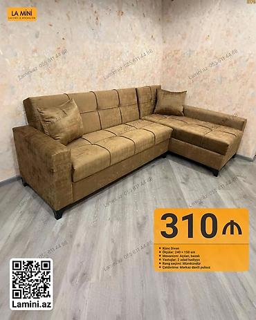 Divanlar: Künc divan - Ölçülər: 240 × 150 sm - Mexanizm: Açılan, bazalı - — 1