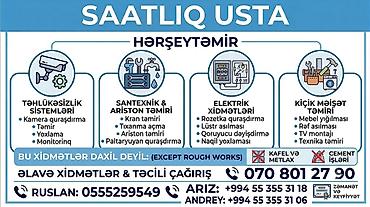 ariston temiri: Saatlıq usta və təmir xidmətləri — Tez, keyfiyyətli və zəmanətlə! — 1