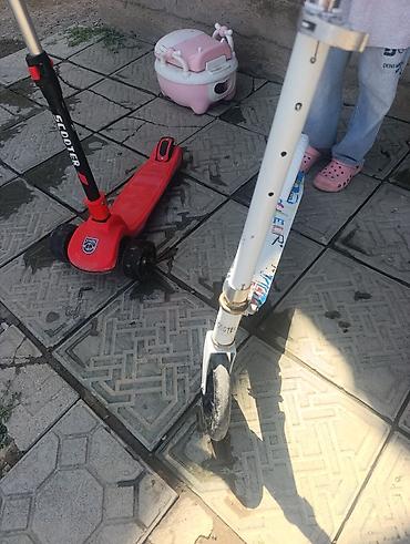 детская самакат: Комплект детского транспорта: 1) Трёхколёсный самокат (красный) - Два — 1
