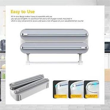 Ostala kuhinjska oprema: Zidni kuhinjski držač/dispencer 3 u 1 - Praktičan organizator za — 24