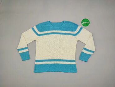 Bluzki: Sweter, XL (EU 42), wzór - Linia, kolor - Biały