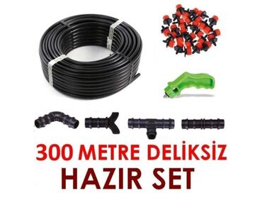 işlenmiş su çenleri: Dəliksiz 300metrlik su borusu satlir.Damlama sistemi qurmaq ucun butun