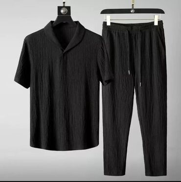 черный костюм мужской: Костюм 3XL (EU 46), 4XL (EU 48), түсү - Кара