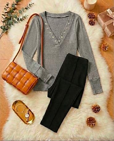 Kompleti: Velicine od S do 3XL Ženski komplet pamuk– džemper/bluza + uske — 11