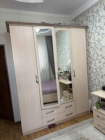 Спальные гарнитуры: Спальный гарнитур, Б/у, Двуспальная кровать, ДСП, цвет - Бежевый — 3