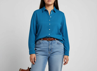turkusowa bluzki: New Collection, Koszula damska, rozmiar 2XL