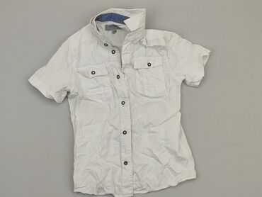 biała bluzka koszulowa krótki rękaw: Koszula 10 lat, stan - Dobry, wzór - Jednolity kolor, kolor - Biały