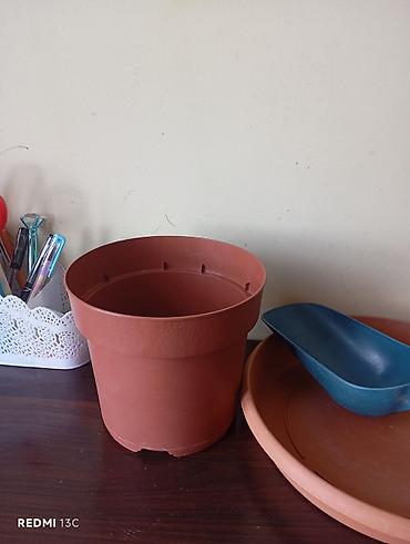 dibcəklər: Plastik dekorativ güldan (kvadrat formalı) - Material: yüngül və — 3