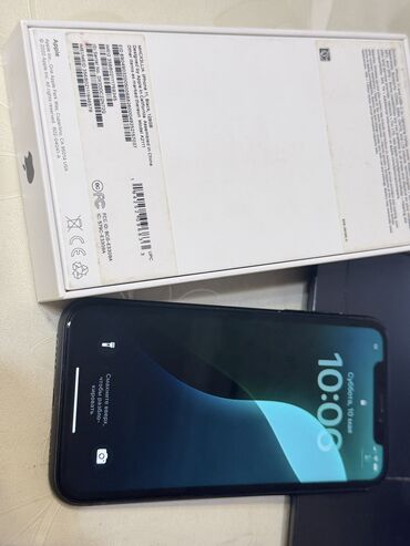 оборудование для ремонта телефона: IPhone 11, Колдонулган, 128 ГБ, Кара, Заряддоочу түзүлүш, Кабель, Куту