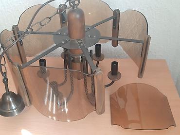 krevetac za bebe 3 u 1: Stari luster mesing, drvo, staklo, 50cm Sirina lustera je 50cm, sa — 10