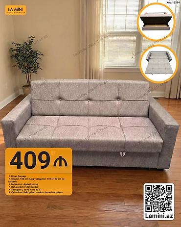 Divan-çarpayı – La Mini - Ölçülər: qapalı halda 180 sm; açıq