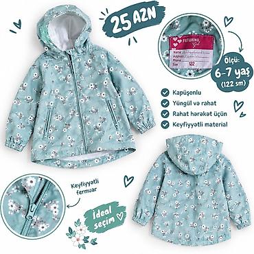 uşaq pampers: Uşaq üçün kapüşonlu qız jaketləri – 6-7 yaş Model 1 – Bənövşəyi — 4