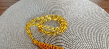 Təsbehlər: 100% təbii,bütöv daş kəhrəba!33 ədəd parlaq limon rəng,şəffaf kəhrəba — 7