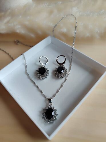 nakit od korala: Set: Earrings, Necklace, Pendant, Material: Silver