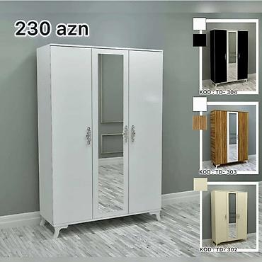 Üç qapılı paltar şkafı – güzgülü model Qiymət: 230 AZN (şəkildə