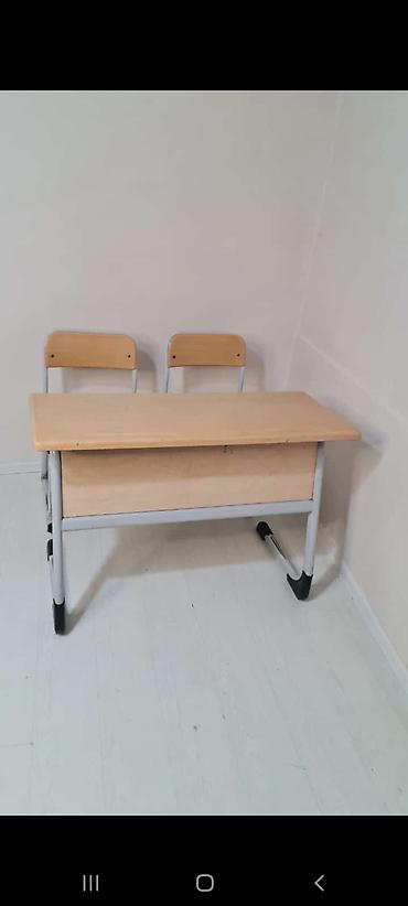 mebel materiali: Oğlan və qız üçün, İşlənmiş, Siyirməsiz, Parta, Stullar ilə — 4
