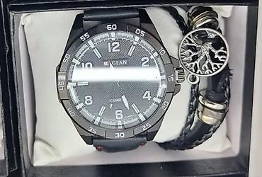 Setovi nakita: Muški set sat + narukvica u poklon kutiji. - Analogni kvarcni sat sa — 6