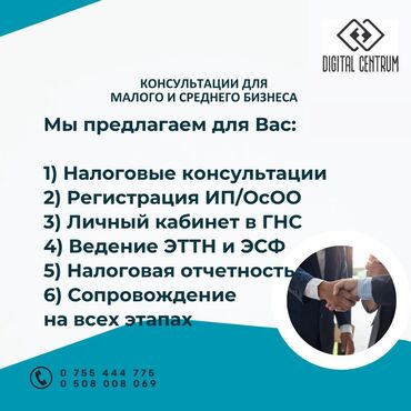 услуги прачки: Бухгалтердик кызматтар | Салыктык отчеттуулукту даярдоо, Салыктык отчеттуулукту берүү, Консультация