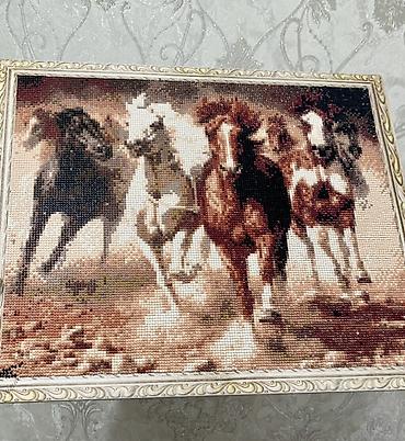 dm art: Картина “Лошади” в технике алмазная мозаика. - Сюжет: табун скачущих — 2
