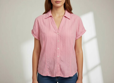 czerwona bluzki z krótkim rękawem: Women's blouse, size L