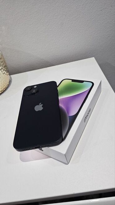 kaput na rukavprirodno krzno: Apple iPhone iPhone 14, 128 GB, Midnight, Fingerprint, Face ID