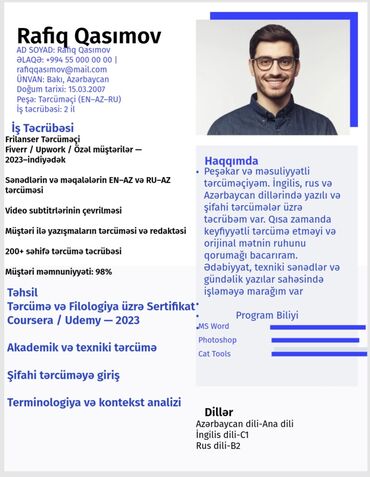 CD, DVD disklər və kassetlər: Cv hazırlanır 8 manata profesianal və göz oxşayan tərzdə əgər yaxşı iş