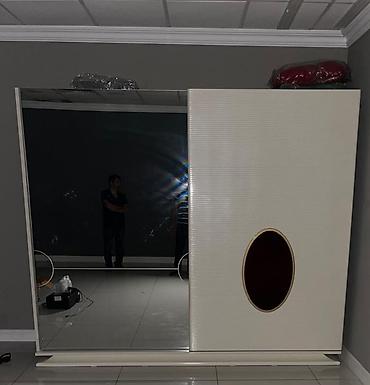 Yeni, 2 qapılı, Güzgülü, Ağ, Taxta, Kupe, Düz dolab