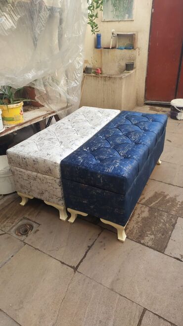 Pufiklər: Yeni, Pufik oturacaq, Süni dəri, rəng - Ağ, Kredit yoxdur, Ödənişli çatdırılma — 8