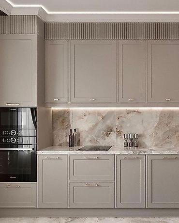 silver kitchen: Классическая кухня от 18 000 сом/м² | 3D проект бесплатно Премиальная — 1