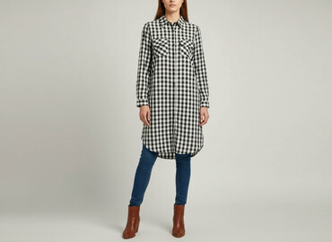 sukienki koszulowa w krate: Women`s dress, size M