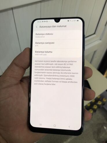 Samsung Galaxy A30, 32 GB, rəng - Göy, Barmaq izi, İki sim kartlı, Face ID