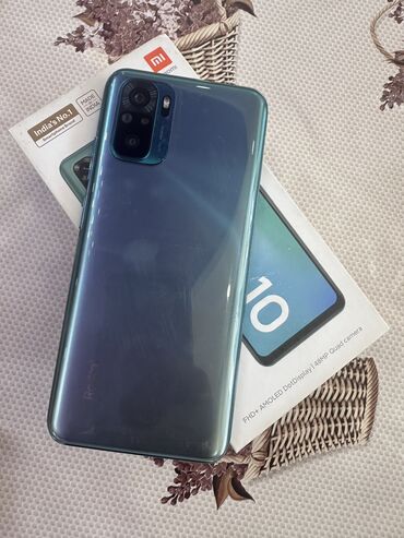 кызылсуу телефон: Redmi, Redmi Note 10, Б/у, 64 ГБ, цвет - Зеленый, 2 SIM